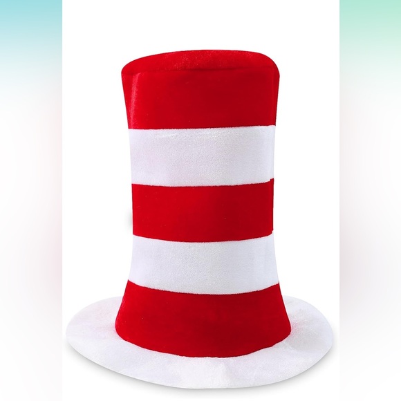 Dr. Seuss Red and White Hat with Iconic Stripe - Picture 1 of 5